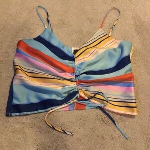 Lucy Paris Multicolor Striped Cropped Top